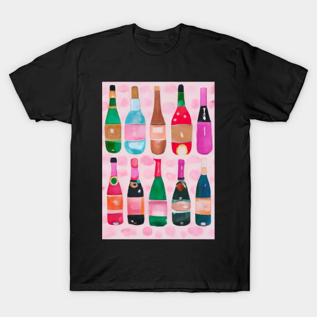 Bottles Pattern Painting T-Shirt by maxcode